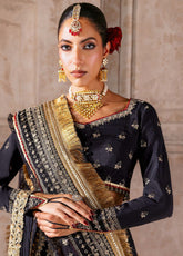 Arzoo By Zarqash Festive Embroidered Raw Silk 3 Piece Unstitched Suit ZQ25AF D-05 ZEHRA